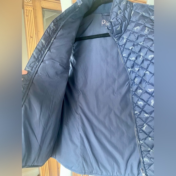 Piper down filled riding vest II by SmartPak, navy with horse pattern, size M - Picture 8 of 12